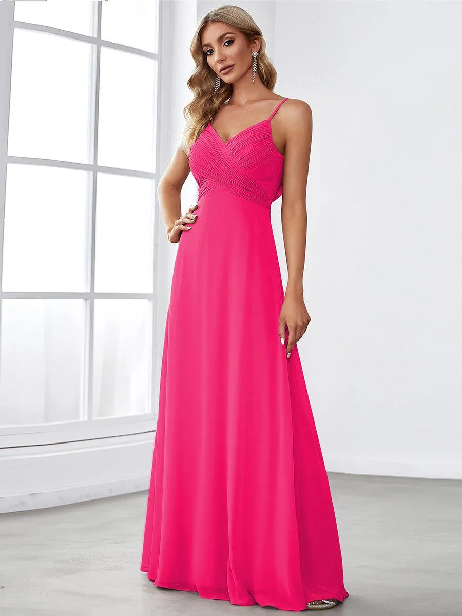 Robe de demoiselle d'honneur drapée au dos avec décolleté en cœur