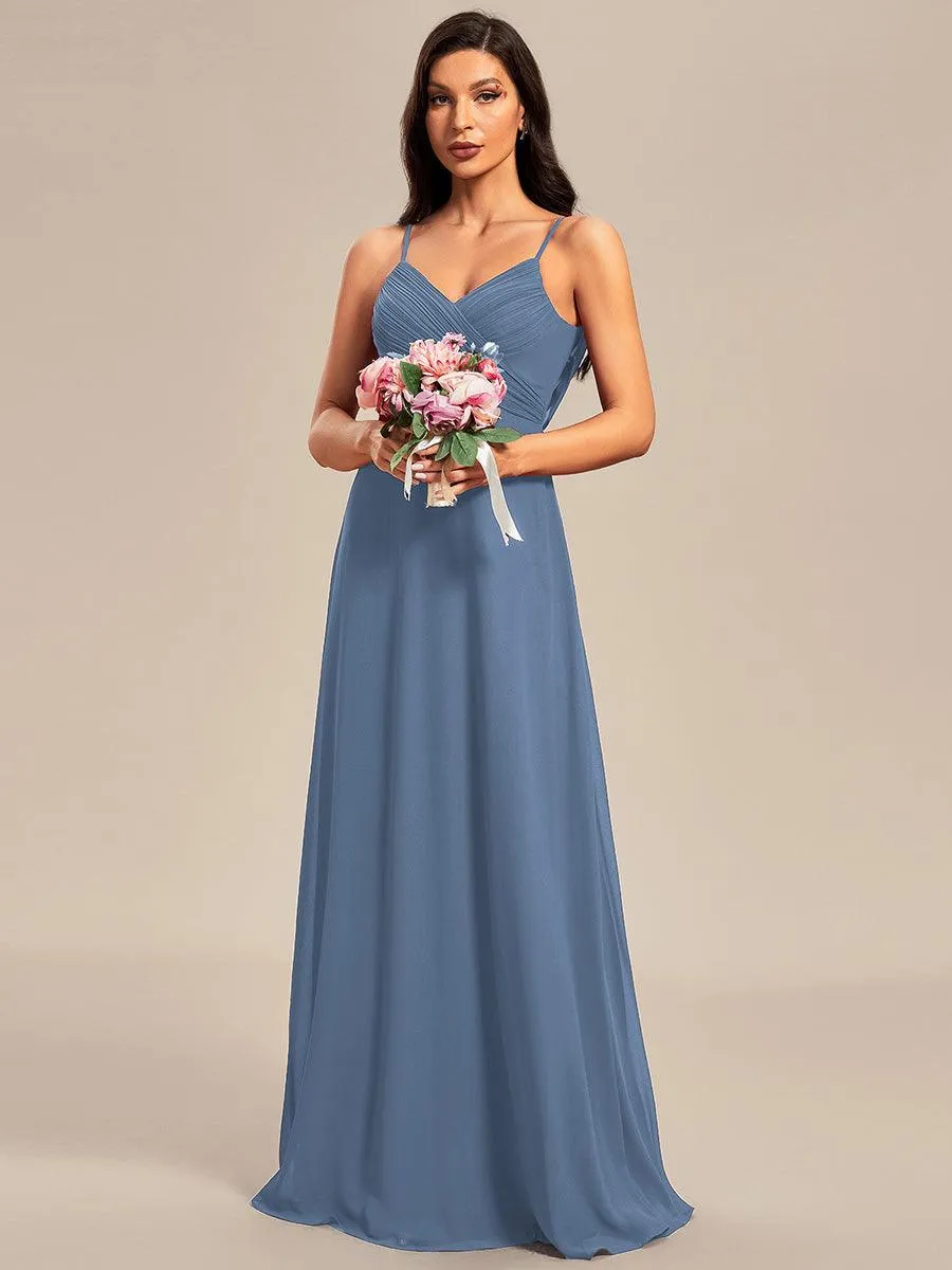Robe de demoiselle d'honneur drapée au dos avec décolleté en cœur
