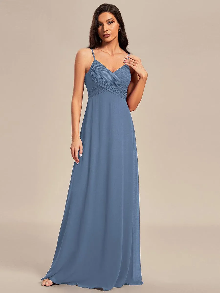 Robe de demoiselle d'honneur drapée au dos avec décolleté en cœur