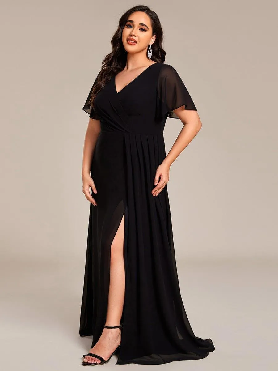 Robe de demoiselle d'honneur taille empire en mousseline de soie grande taille