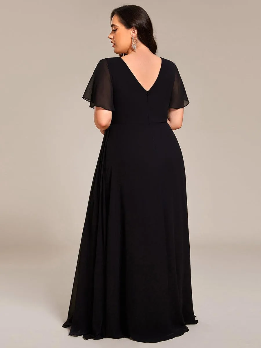 Robe de demoiselle d'honneur taille empire en mousseline de soie grande taille