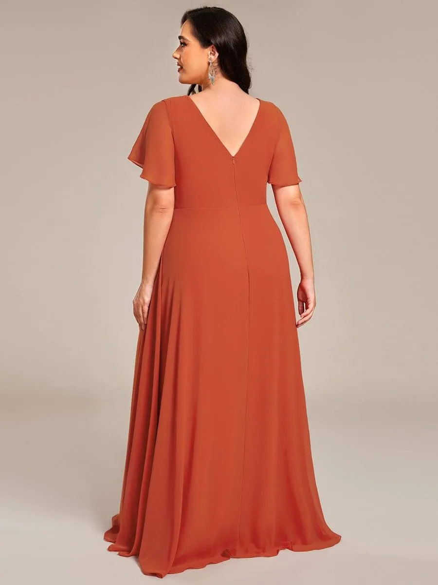 Robe de demoiselle d'honneur taille empire en mousseline de soie grande taille