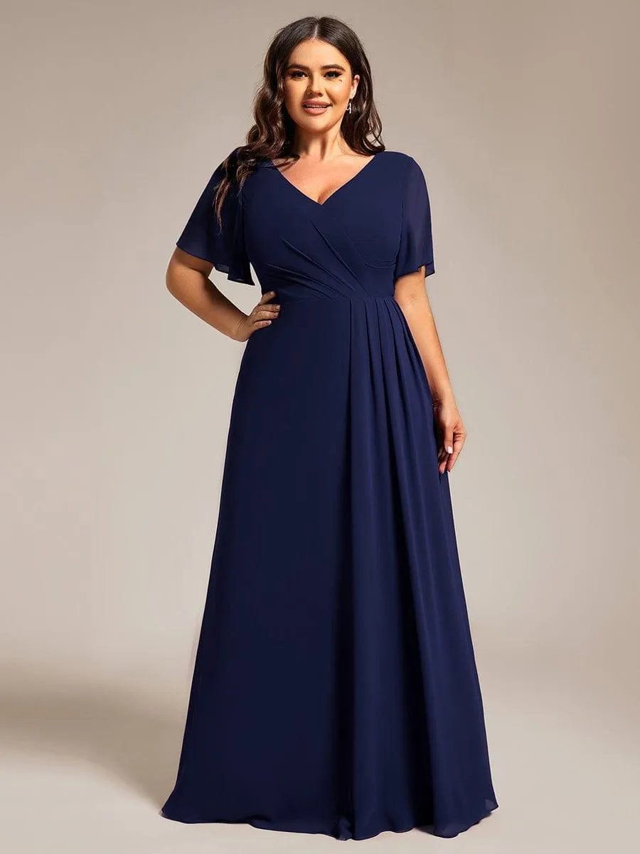 Robe de demoiselle d'honneur taille empire en mousseline de soie grande taille