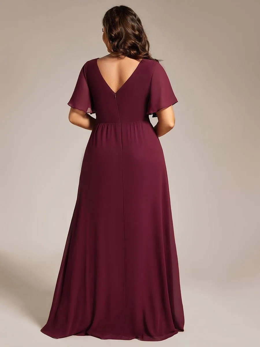 Robe de demoiselle d'honneur taille empire en mousseline de soie grande taille
