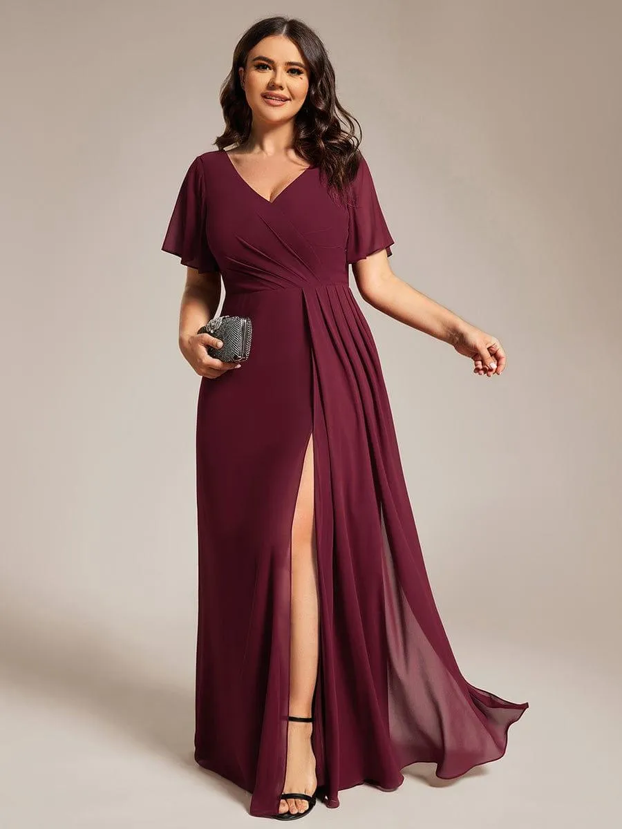 Robe de demoiselle d'honneur taille empire en mousseline de soie grande taille