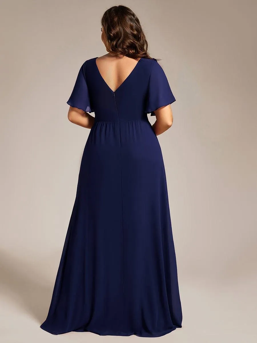 Robe de demoiselle d'honneur taille empire en mousseline de soie grande taille