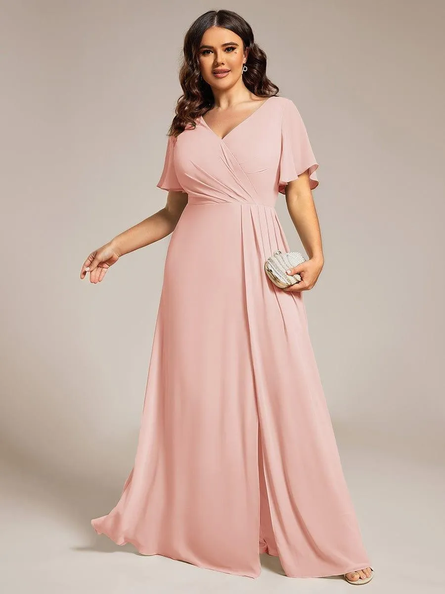 Robe de demoiselle d'honneur taille empire en mousseline de soie grande taille