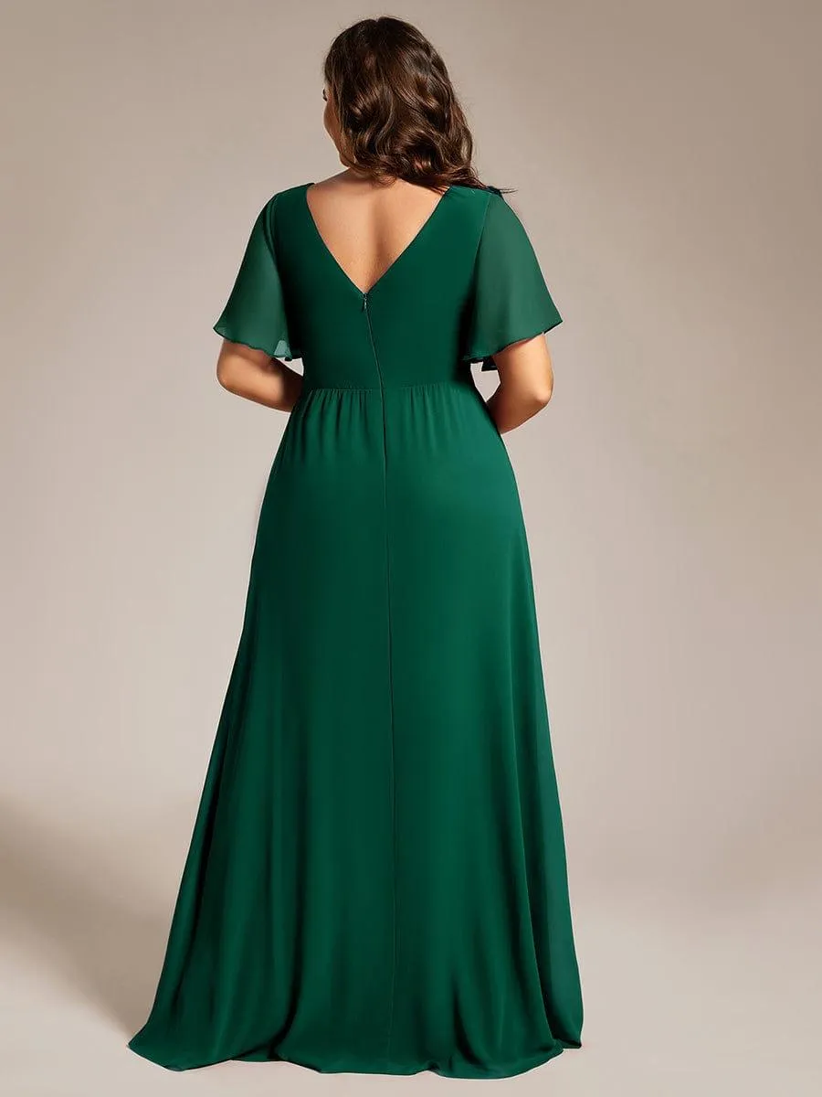 Robe de demoiselle d'honneur taille empire en mousseline de soie grande taille