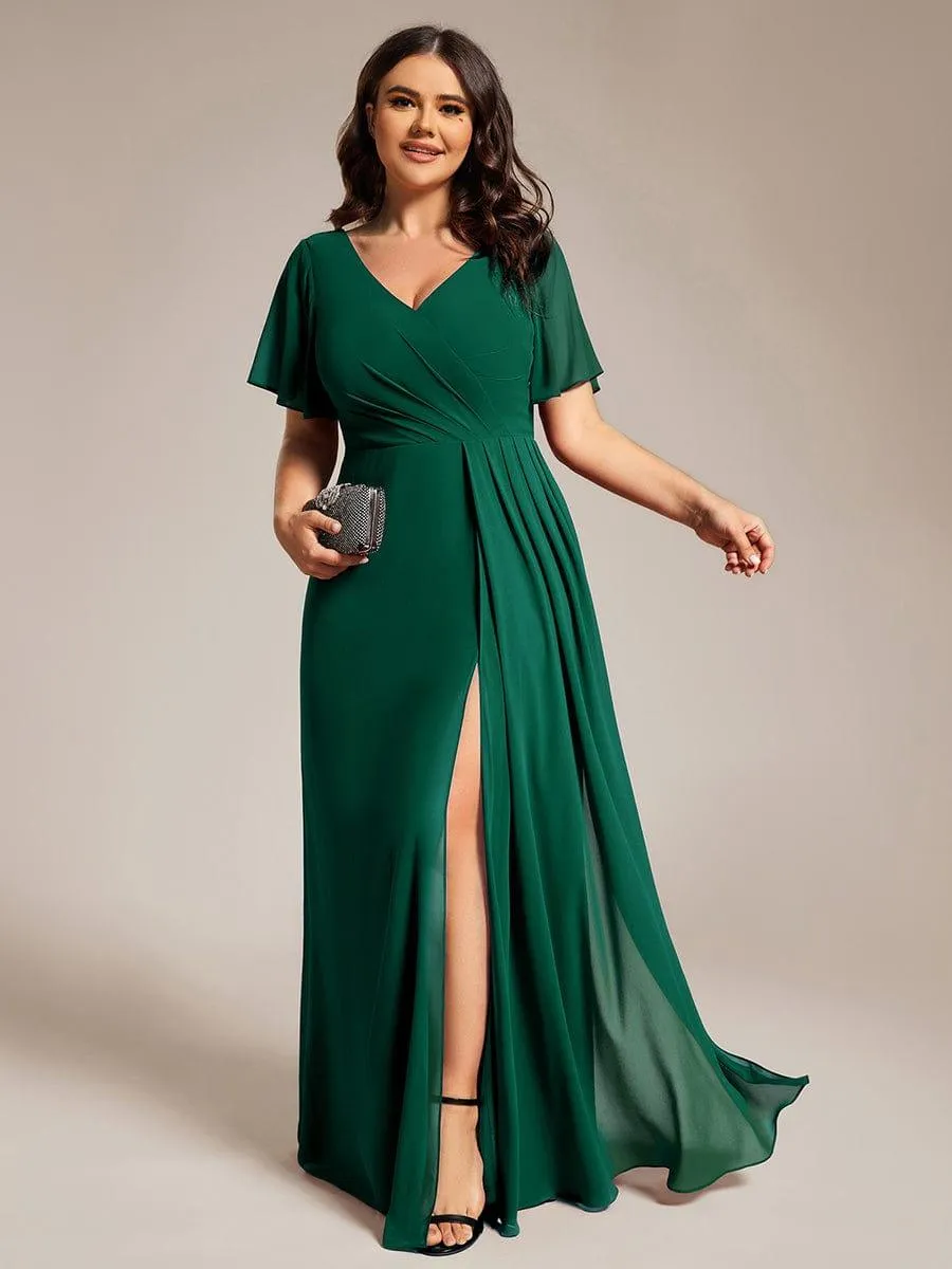 Robe de demoiselle d'honneur taille empire en mousseline de soie grande taille