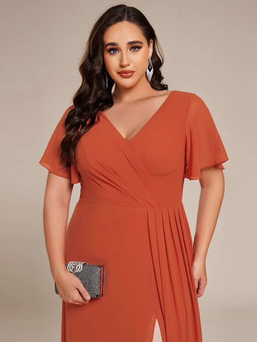 Robe de demoiselle d'honneur taille empire en mousseline de soie grande taille