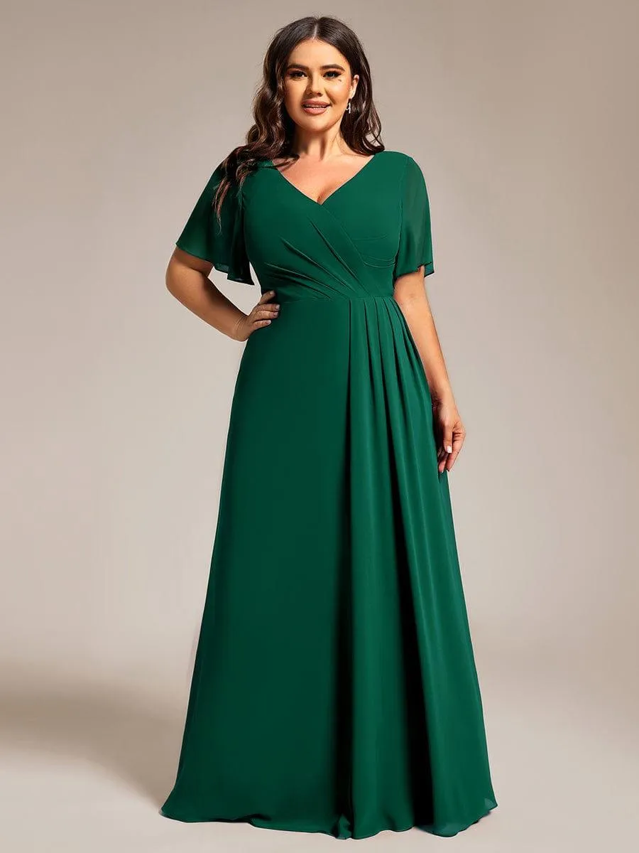 Robe de demoiselle d'honneur taille empire en mousseline de soie grande taille