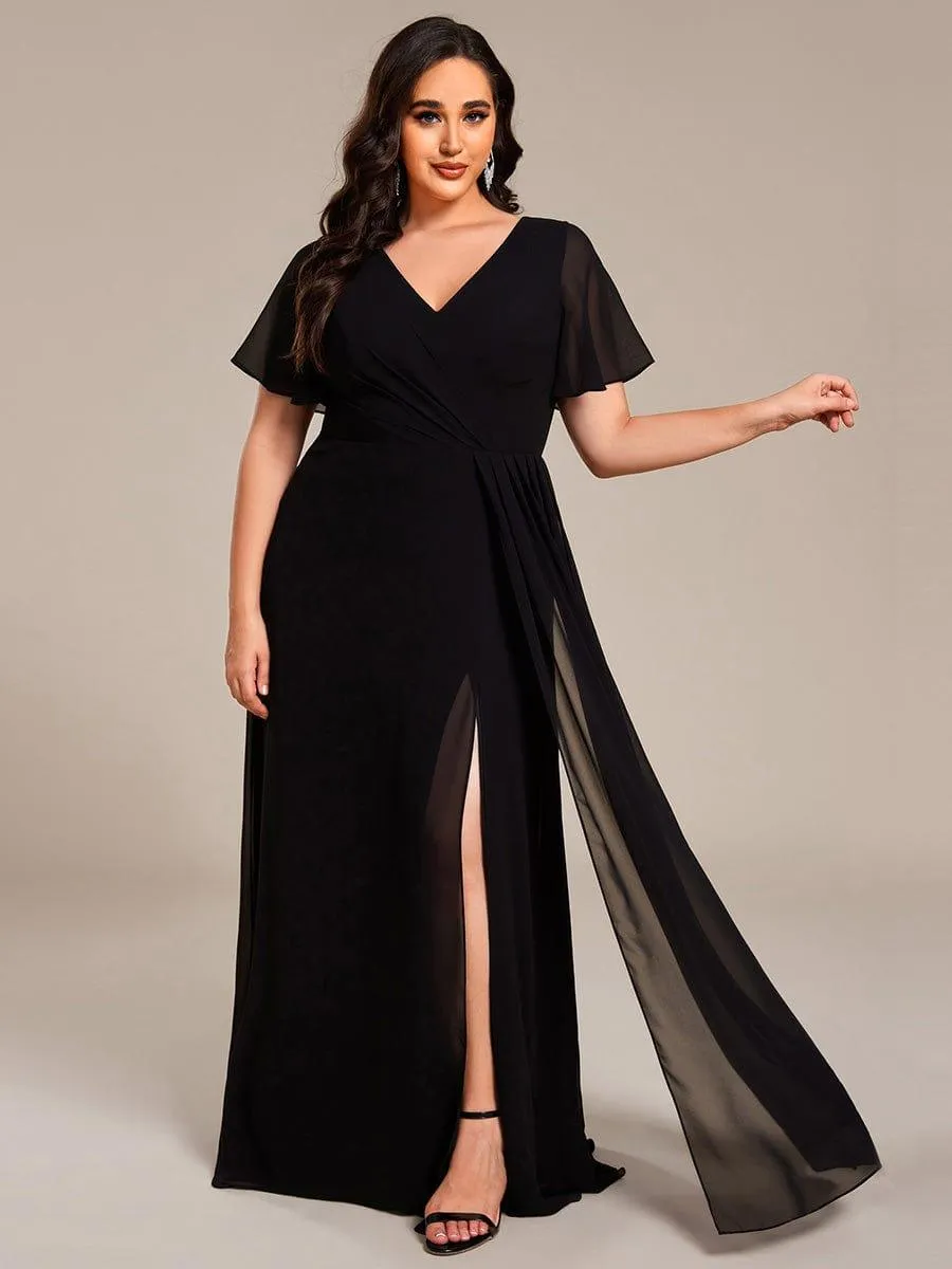 Robe de demoiselle d'honneur taille empire en mousseline de soie grande taille