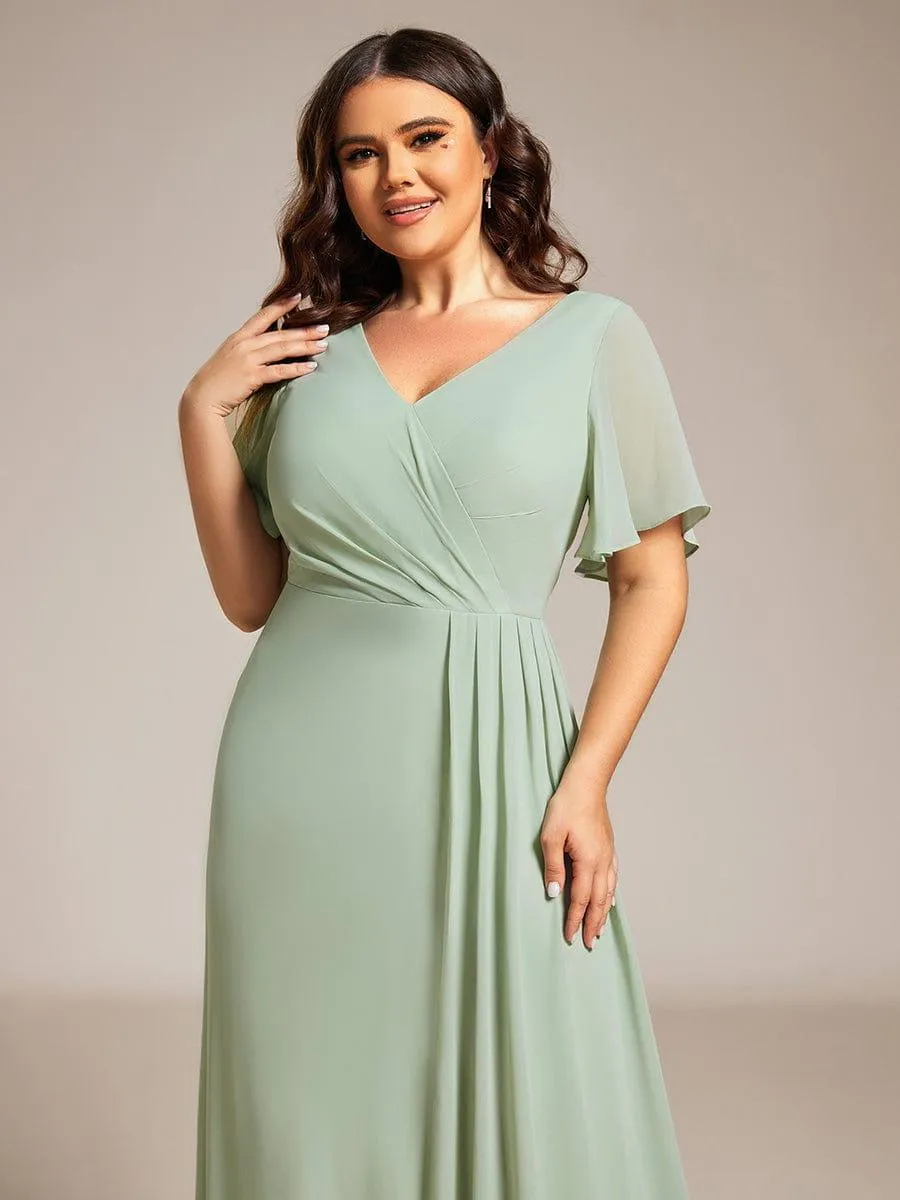 Robe de demoiselle d'honneur taille empire en mousseline de soie grande taille