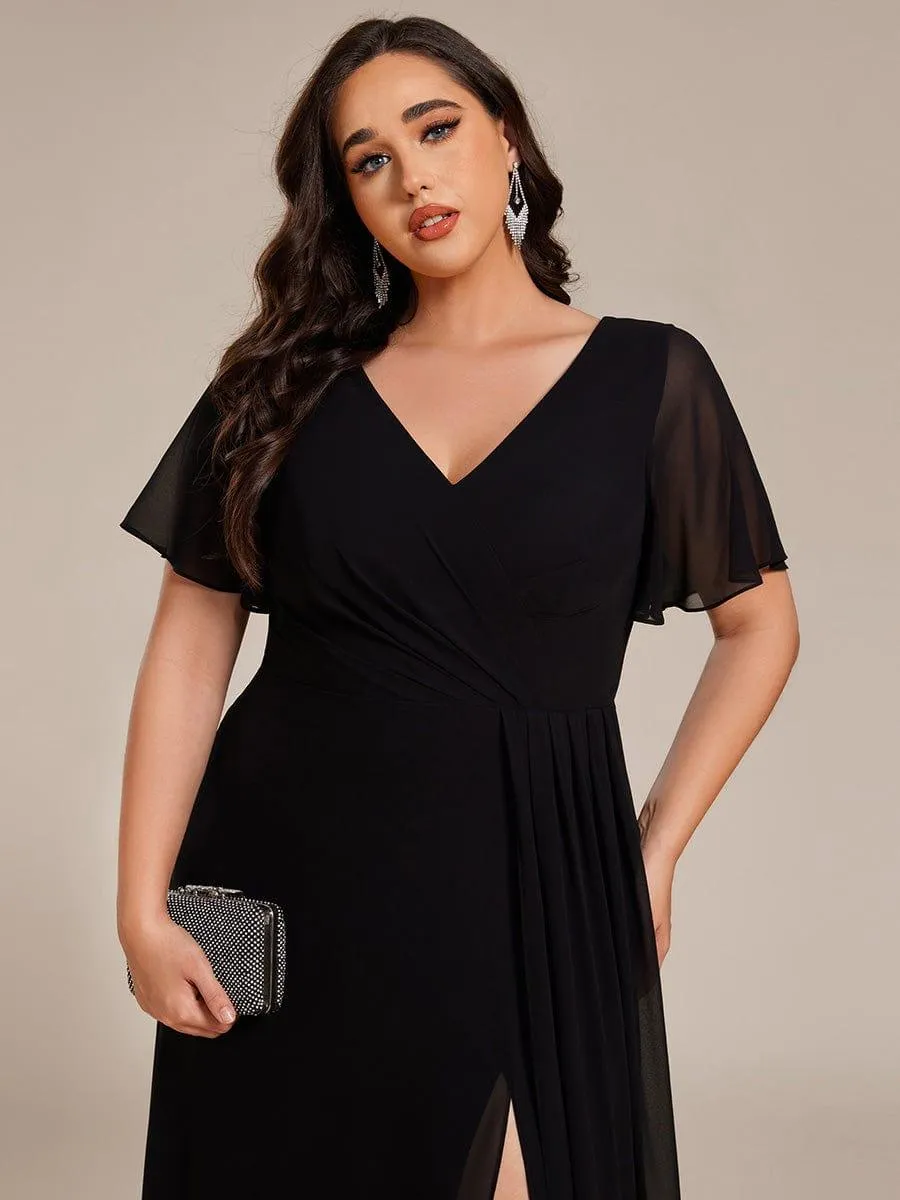 Robe de demoiselle d'honneur taille empire en mousseline de soie grande taille