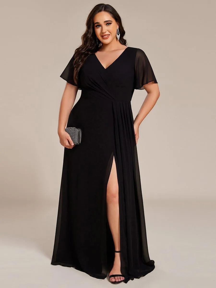 Robe de demoiselle d'honneur taille empire en mousseline de soie grande taille