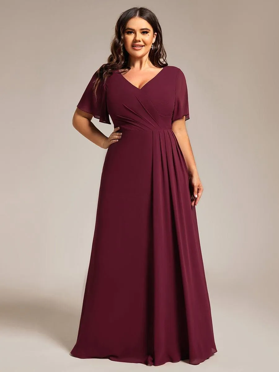 Robe de demoiselle d'honneur taille empire en mousseline de soie grande taille
