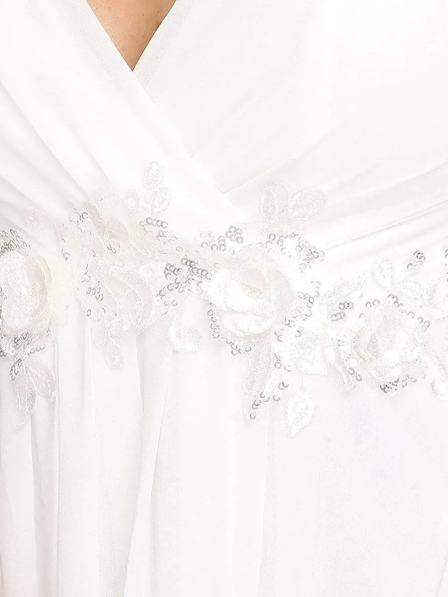 Robe de soirée longue et élégante avec manches lanternes
