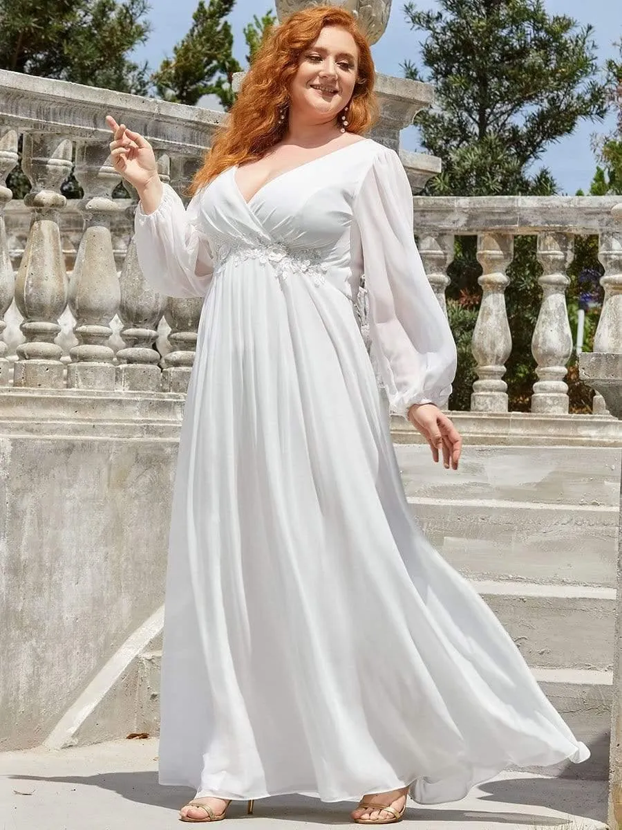 Robe de soirée longue et élégante avec manches lanternes