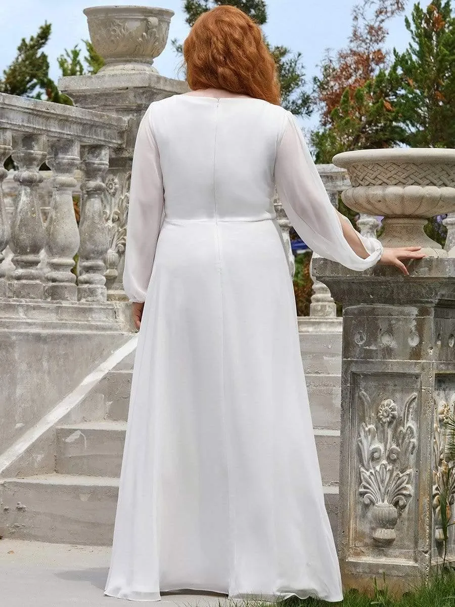 Robe de soirée longue et élégante avec manches lanternes