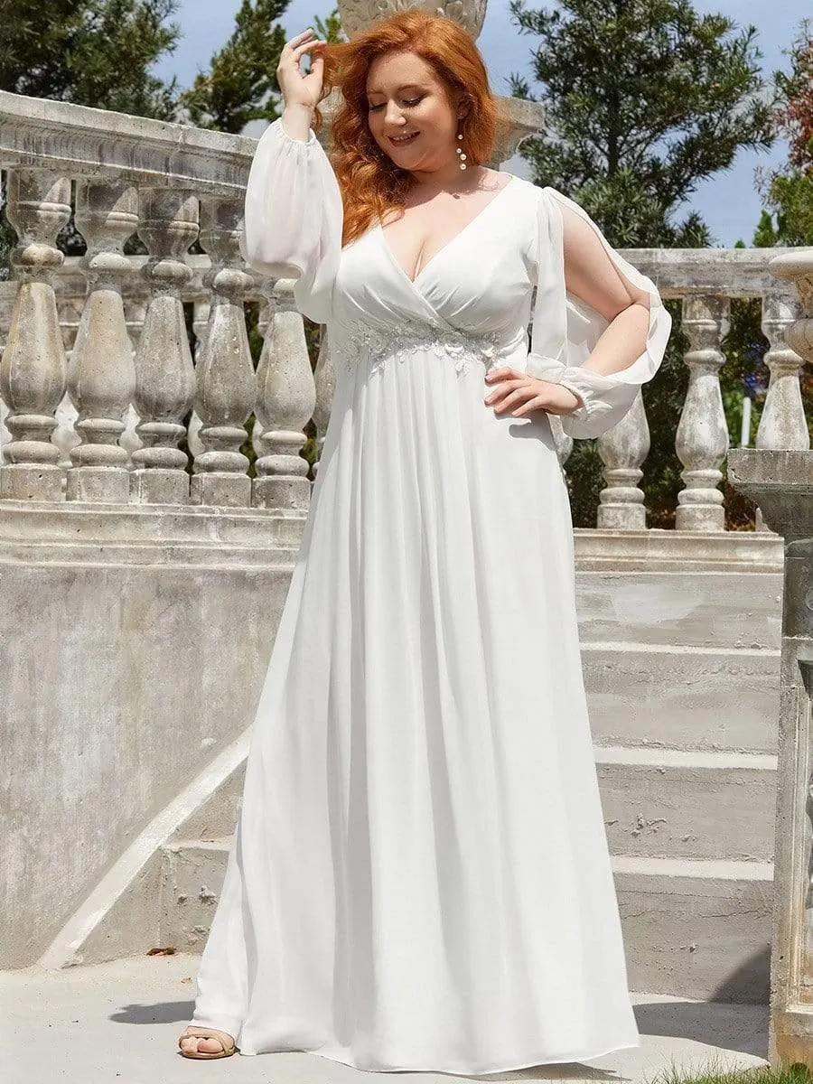 Robe de soirée longue et élégante avec manches lanternes