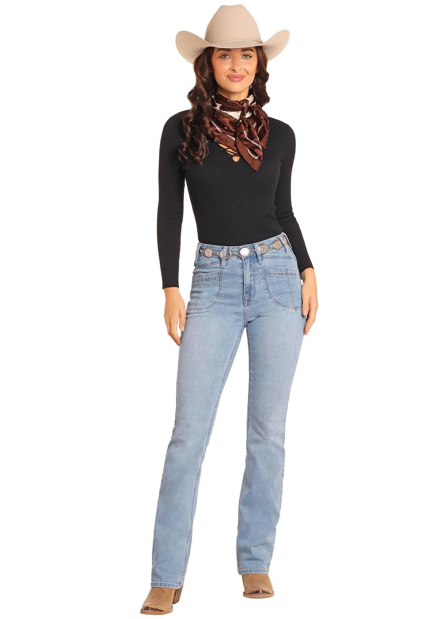 ROCK & ROLL DENIM HIGH RISE BOOT CUT LADIES JEAN