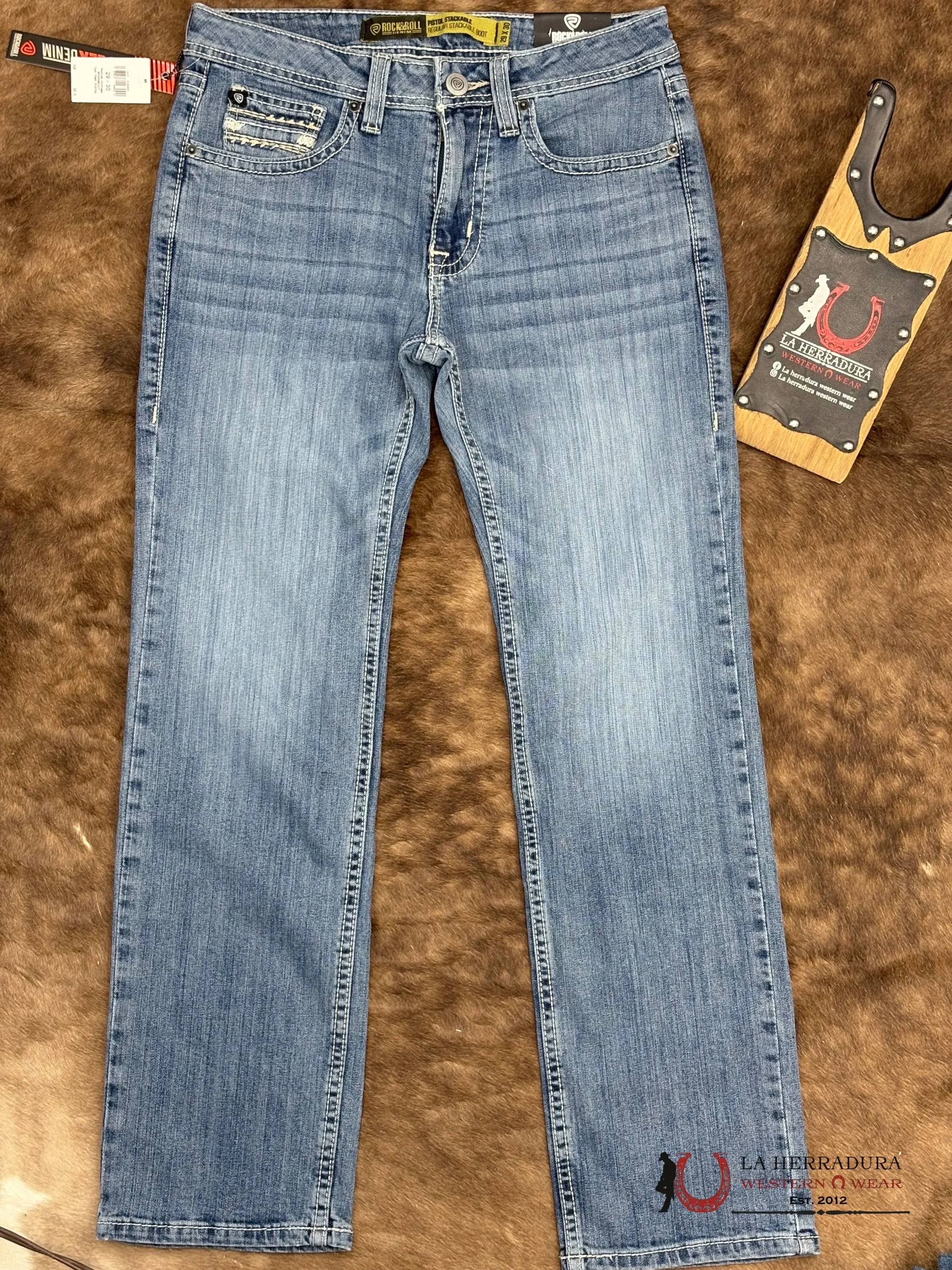 ROCK&ROLL Pistol Stackable Medium Vintage Boot Jeans-6127