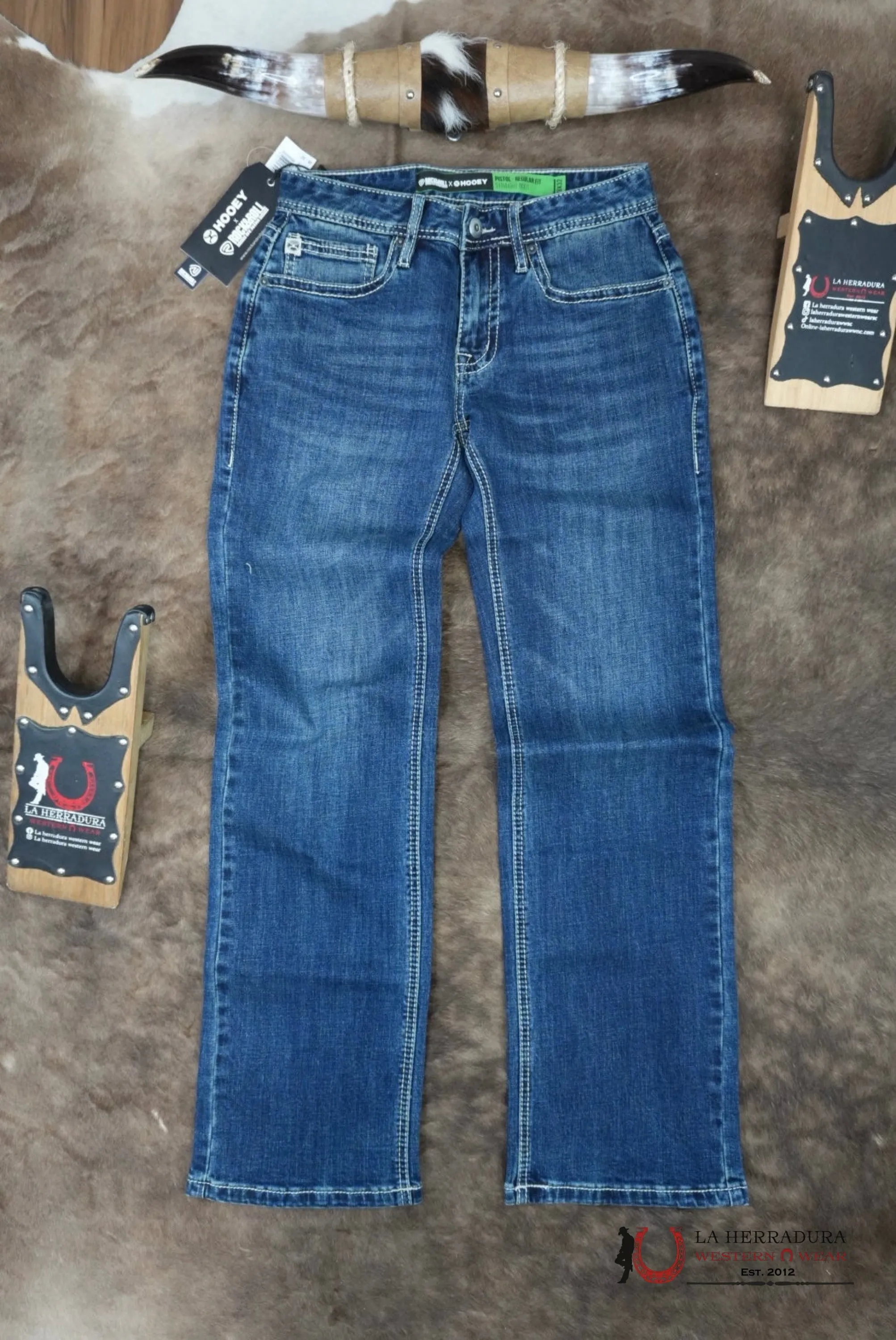 ROCK&ROLL X HOOEY ROPE EMB. PISTOL STRAIGHT BOOT - 5036