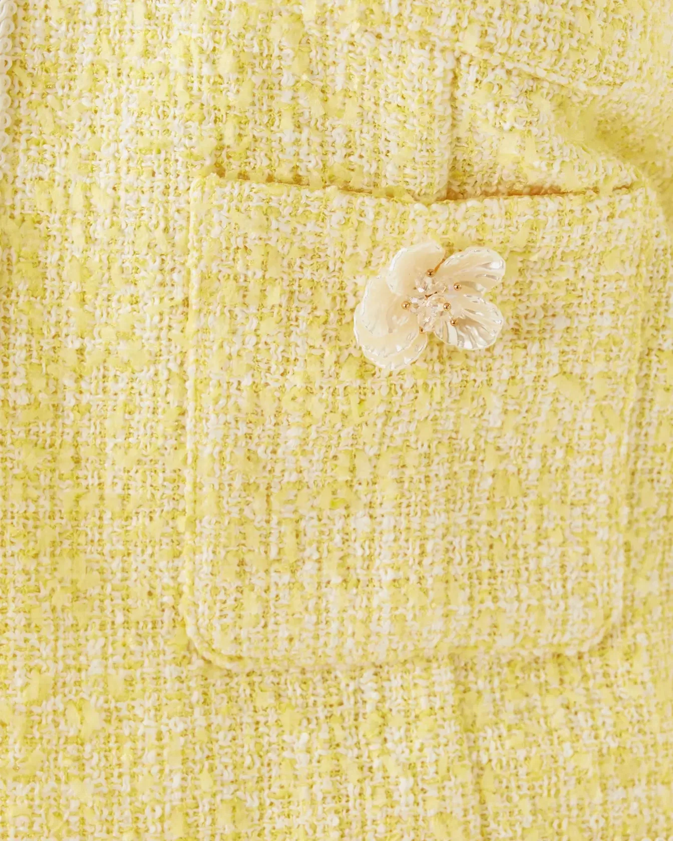 Rohana Boucle Jacket -  Finch Yellow Chic Chick