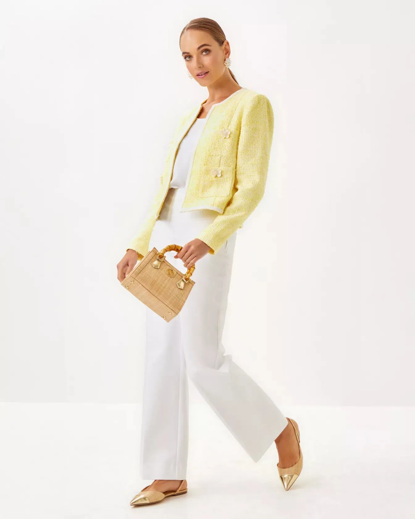 Rohana Boucle Jacket -  Finch Yellow Chic Chick