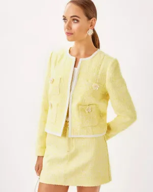 Rohana Boucle Jacket -  Finch Yellow Chic Chick