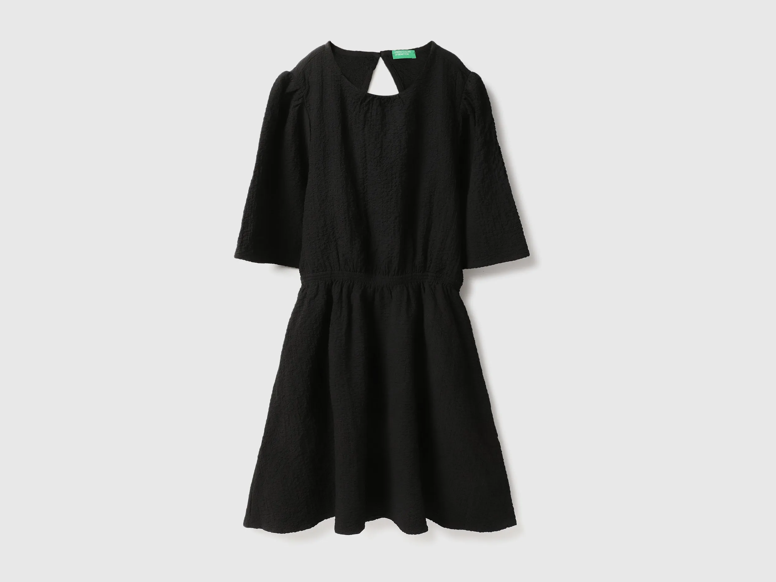 Round Neck Solid Dresses
