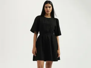Round Neck Solid Dresses