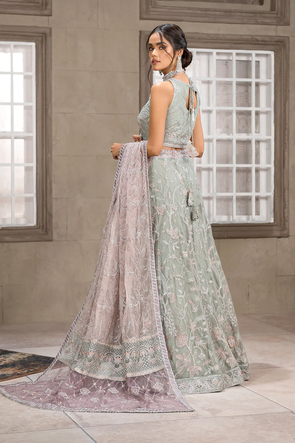 Royal Pakistani Embroidered Lehenga Choli Wedding Dress
