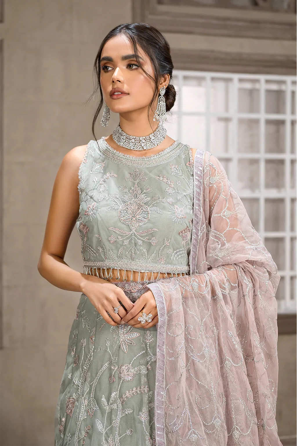 Royal Pakistani Embroidered Lehenga Choli Wedding Dress