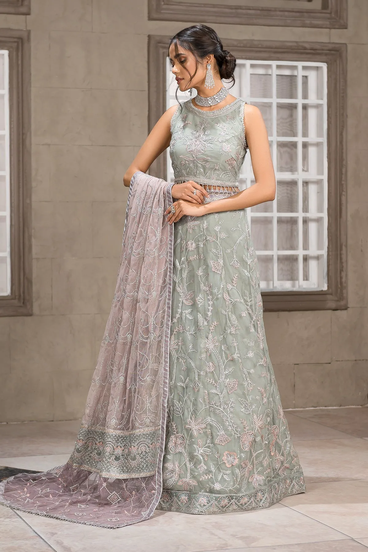 Royal Pakistani Embroidered Lehenga Choli Wedding Dress
