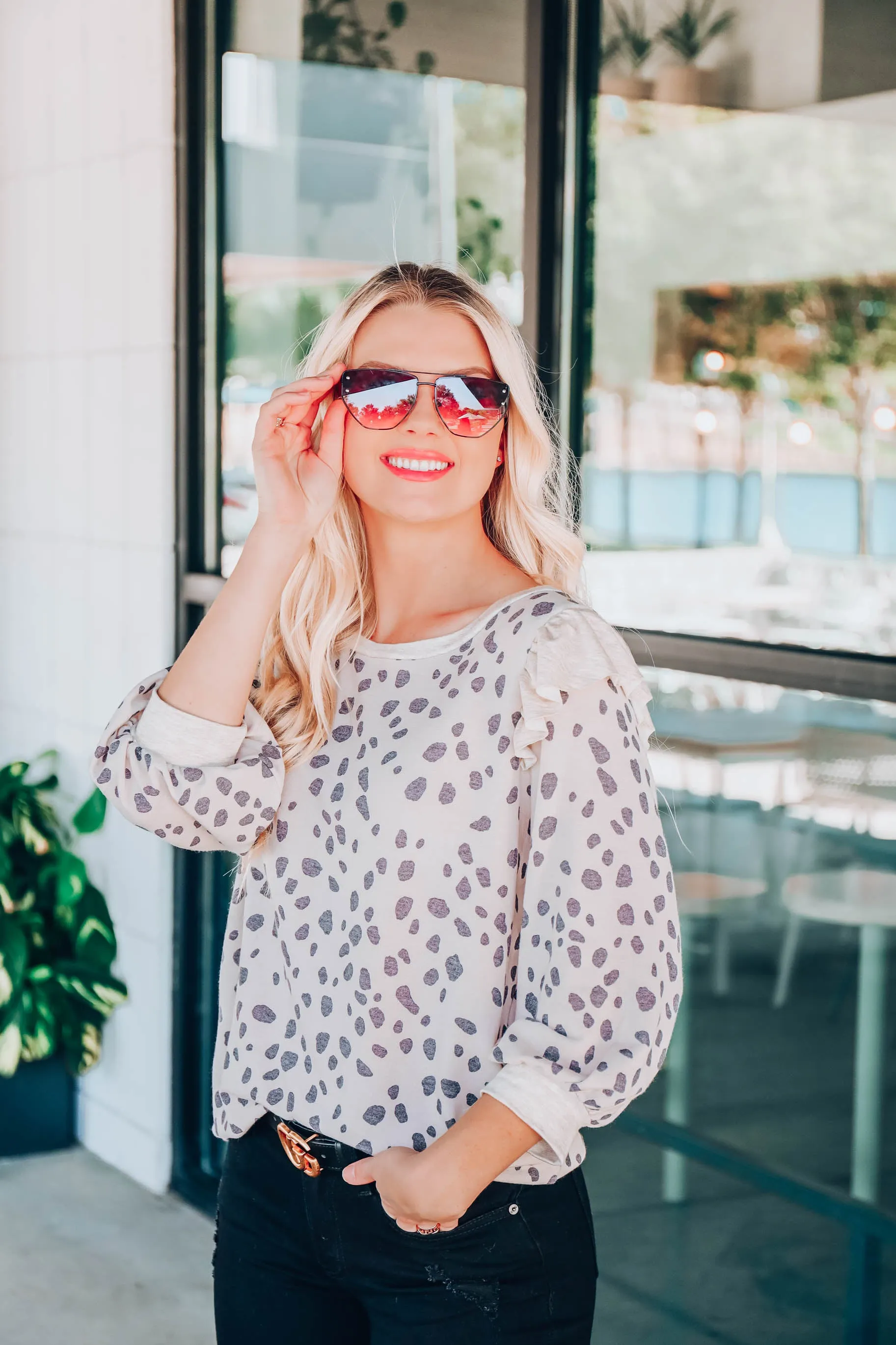 Ruffled Dalmatian Top