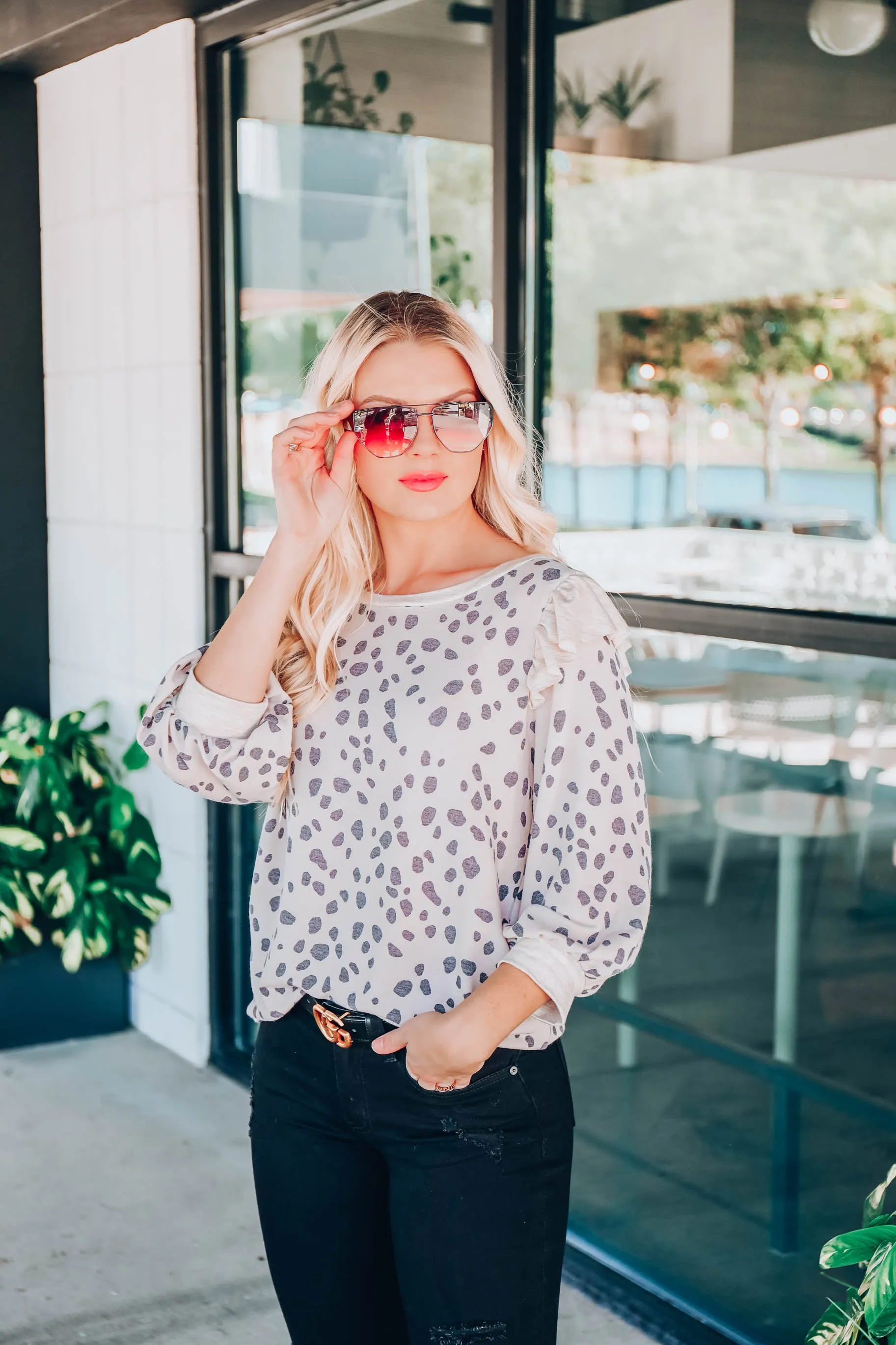 Ruffled Dalmatian Top