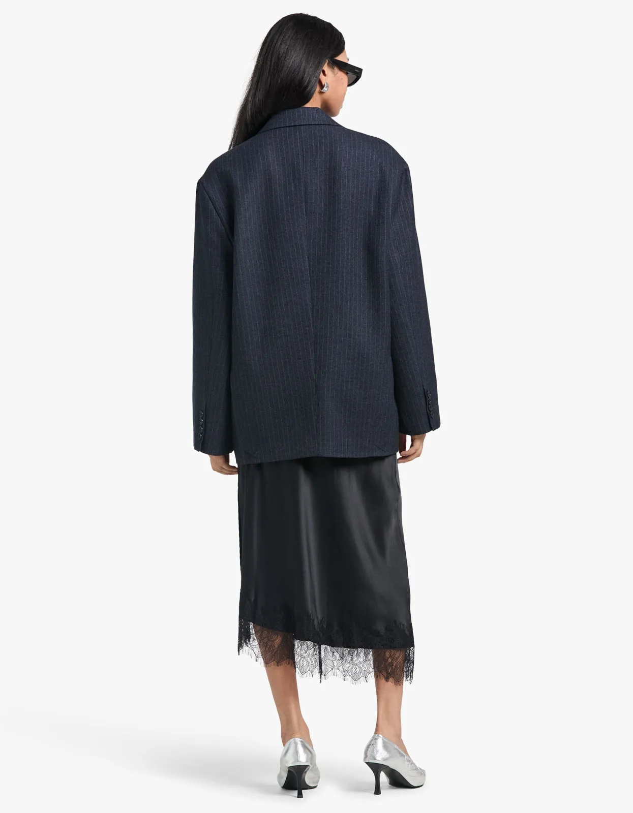 Rylann Blazer - Navy Pinstripe