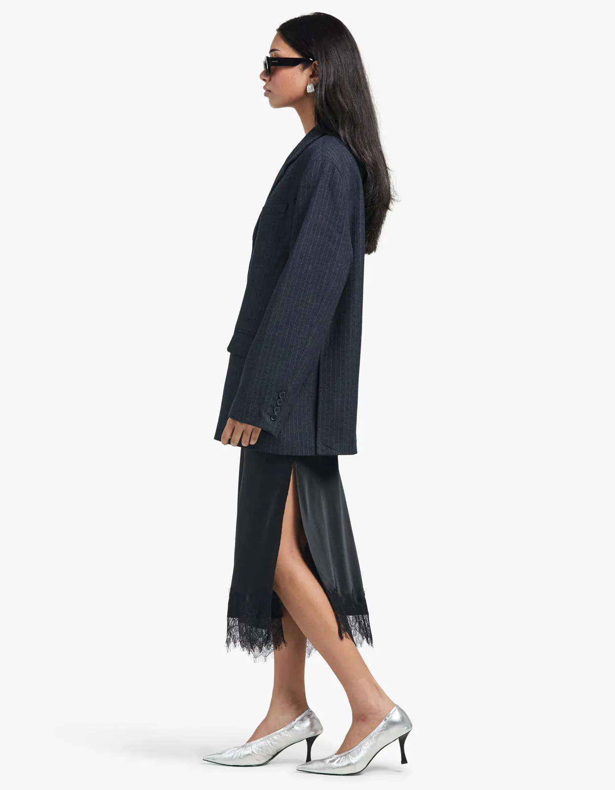 Rylann Blazer - Navy Pinstripe