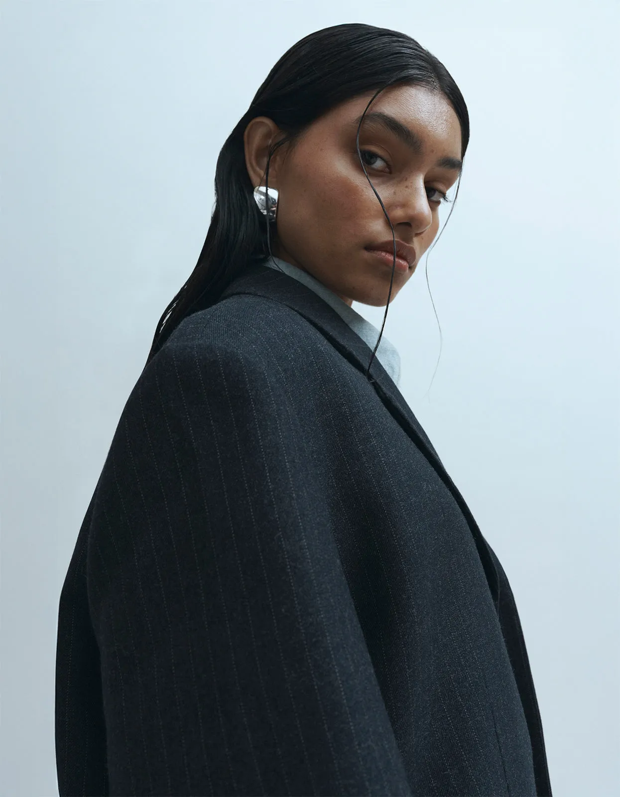 Rylann Blazer - Navy Pinstripe
