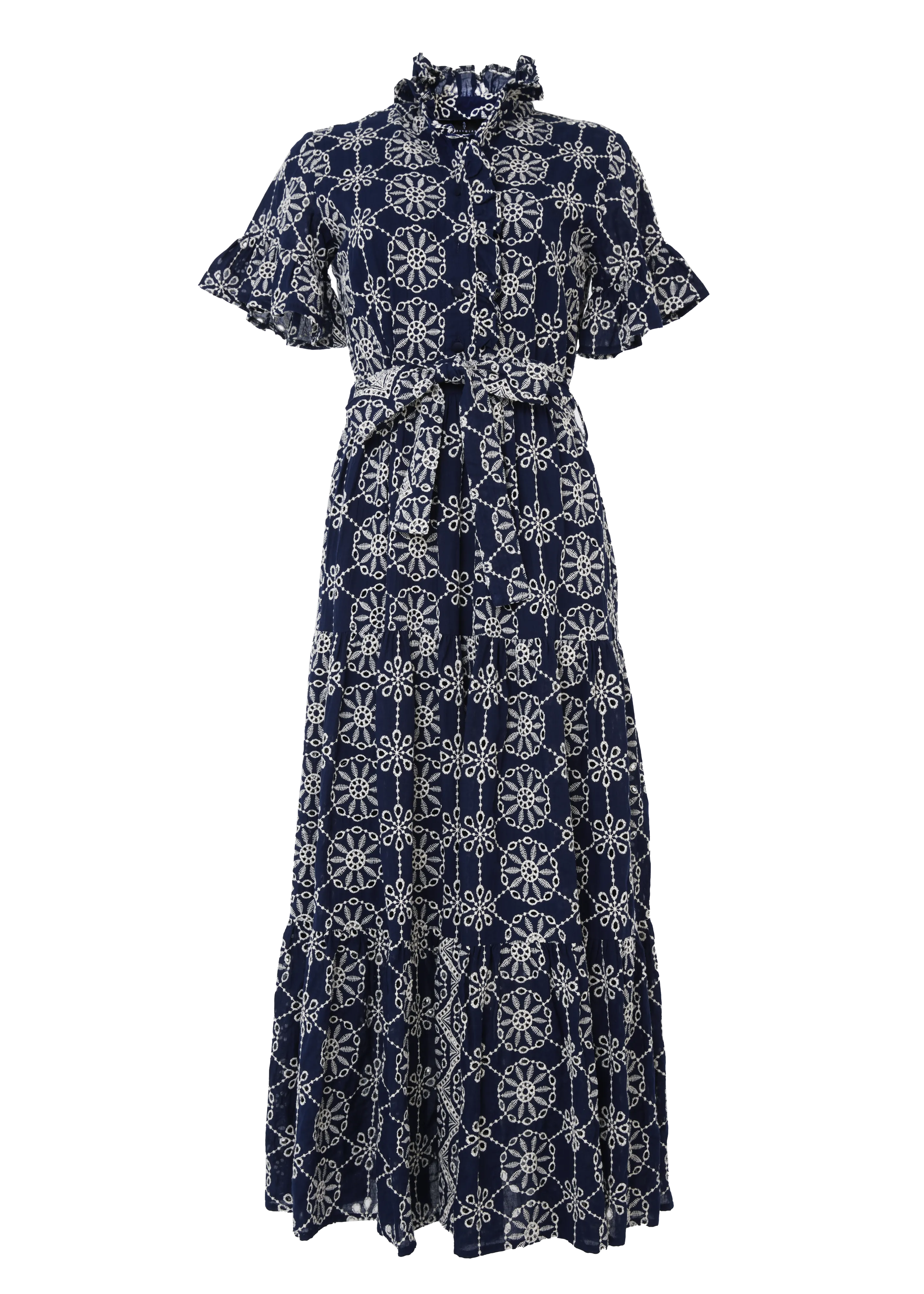 Sadie Maxi Dress Navy Medallion Eyelet