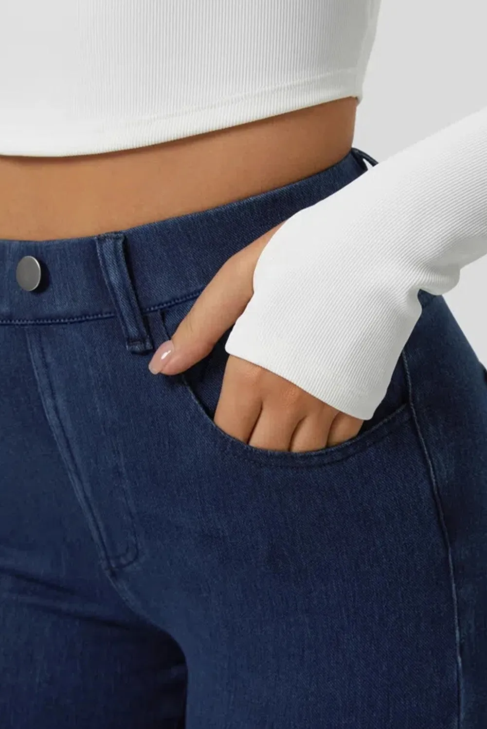 Sail Blue Skinny Fit Ankle High Waist Jeans