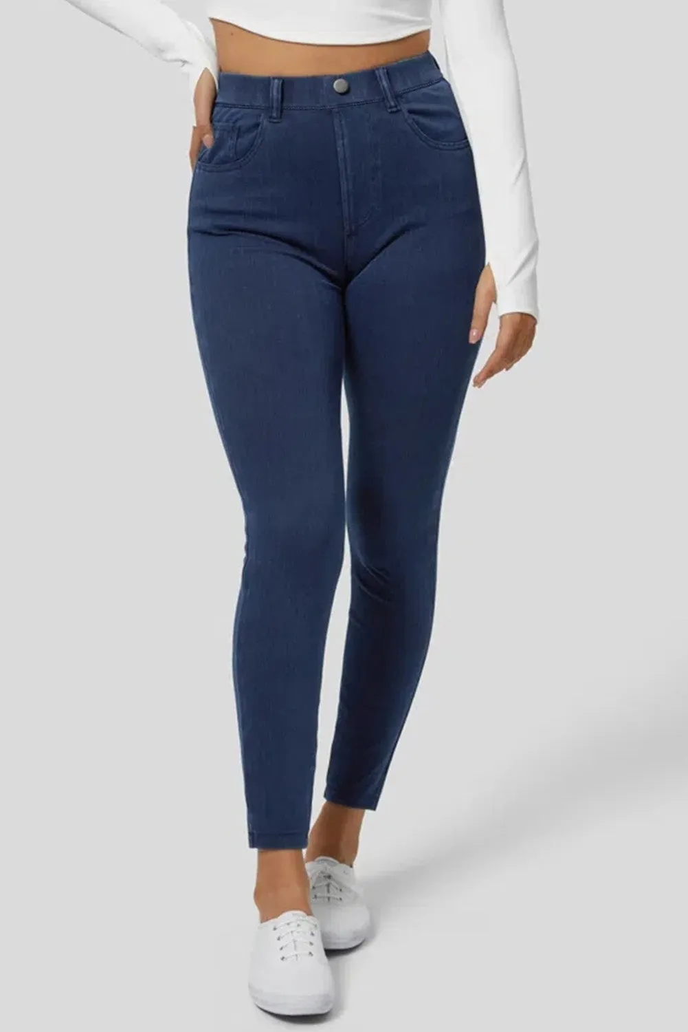 Sail Blue Skinny Fit Ankle High Waist Jeans