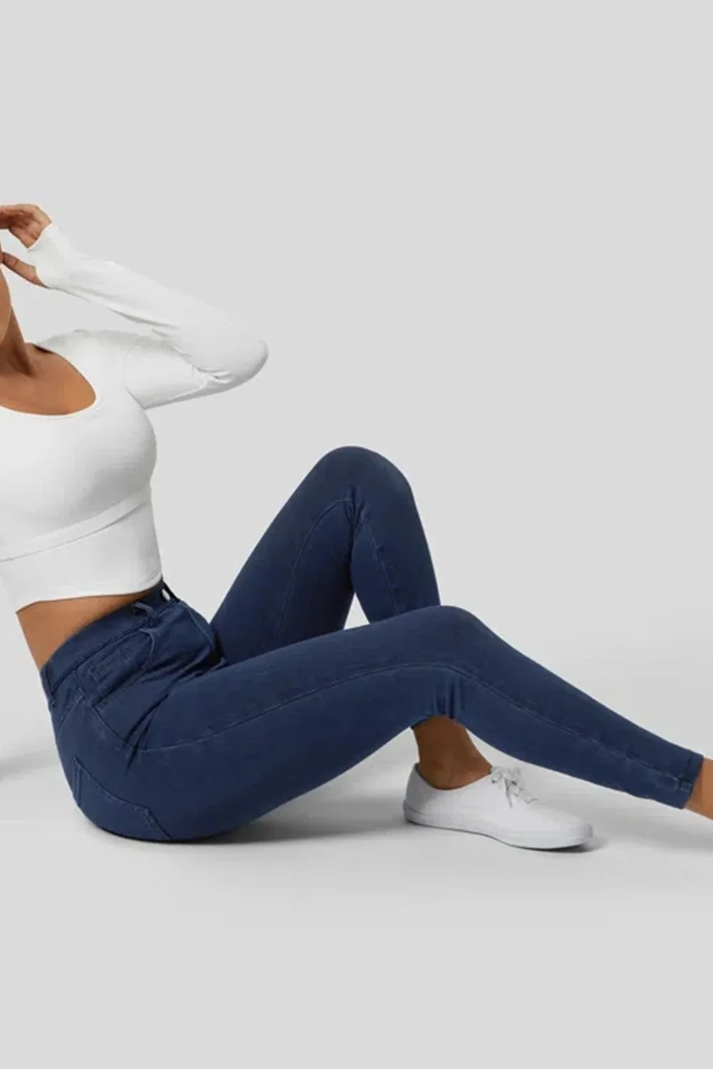 Sail Blue Skinny Fit Ankle High Waist Jeans