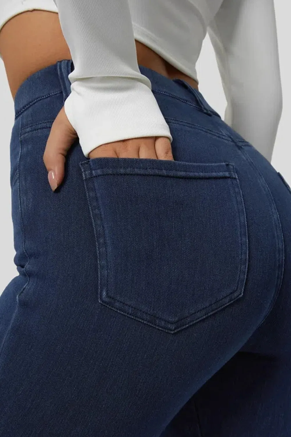 Sail Blue Skinny Fit Ankle High Waist Jeans