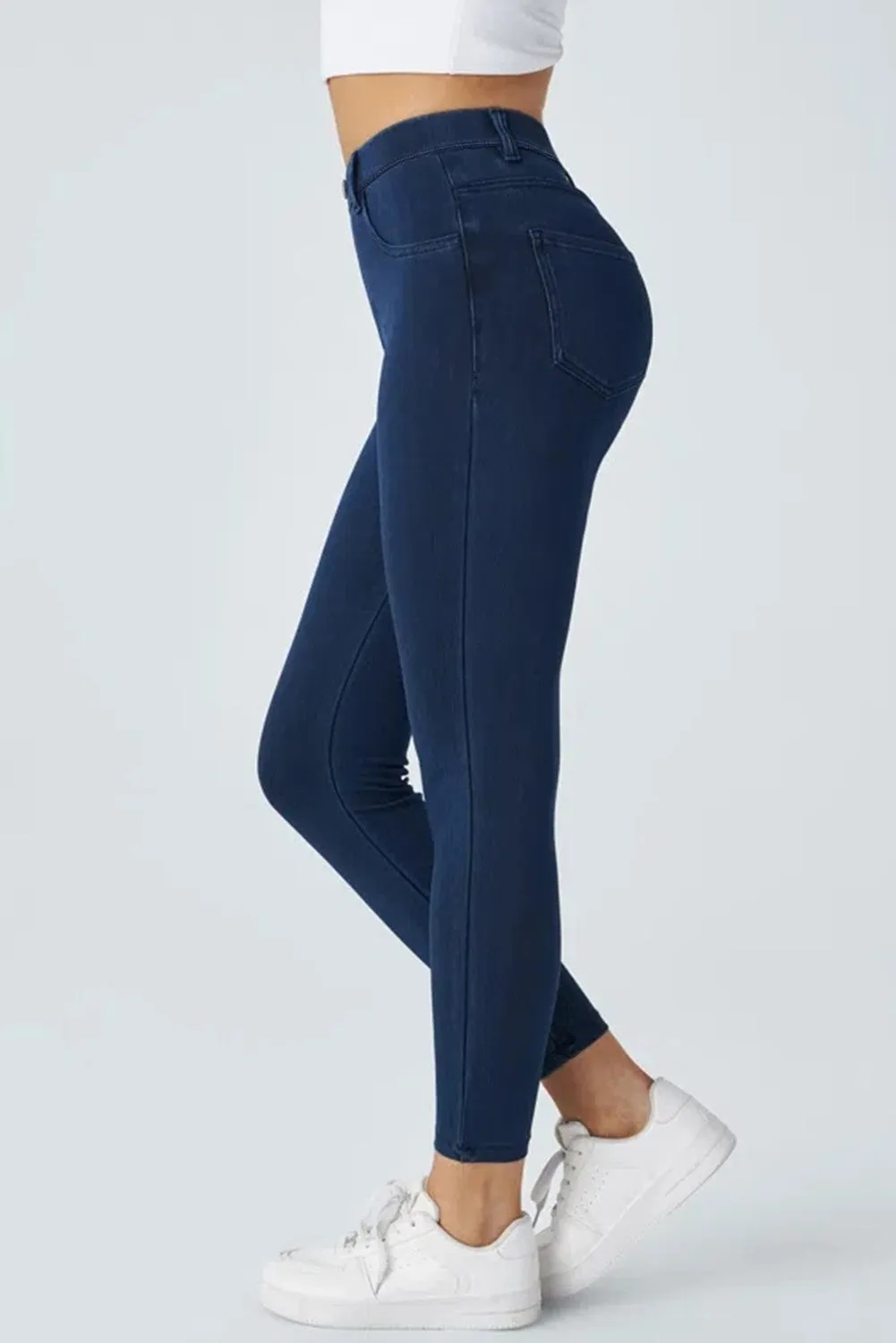 Sail Blue Skinny Fit Ankle High Waist Jeans
