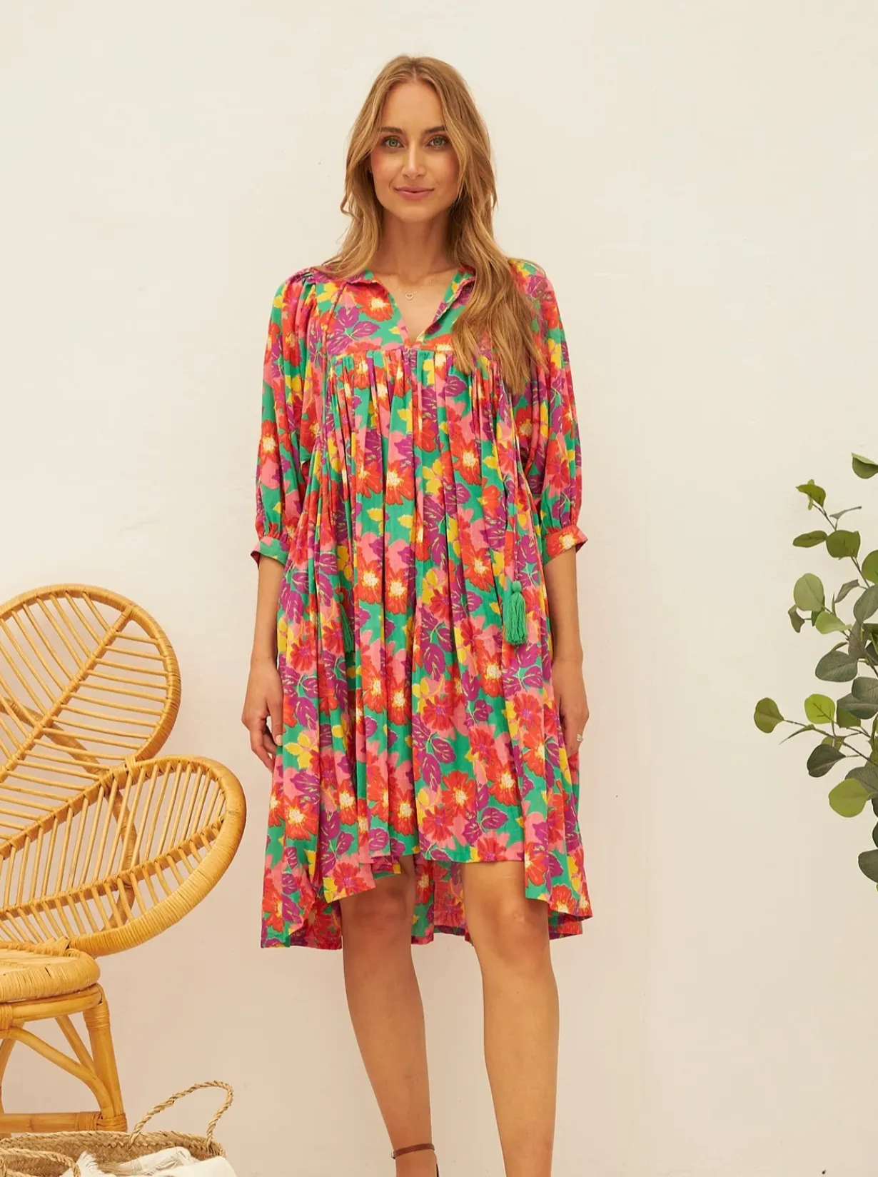 SALE Nikita Dress-Flower of Jaipur Print