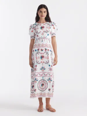 Saloni Bianca Dress In Shell Grotto