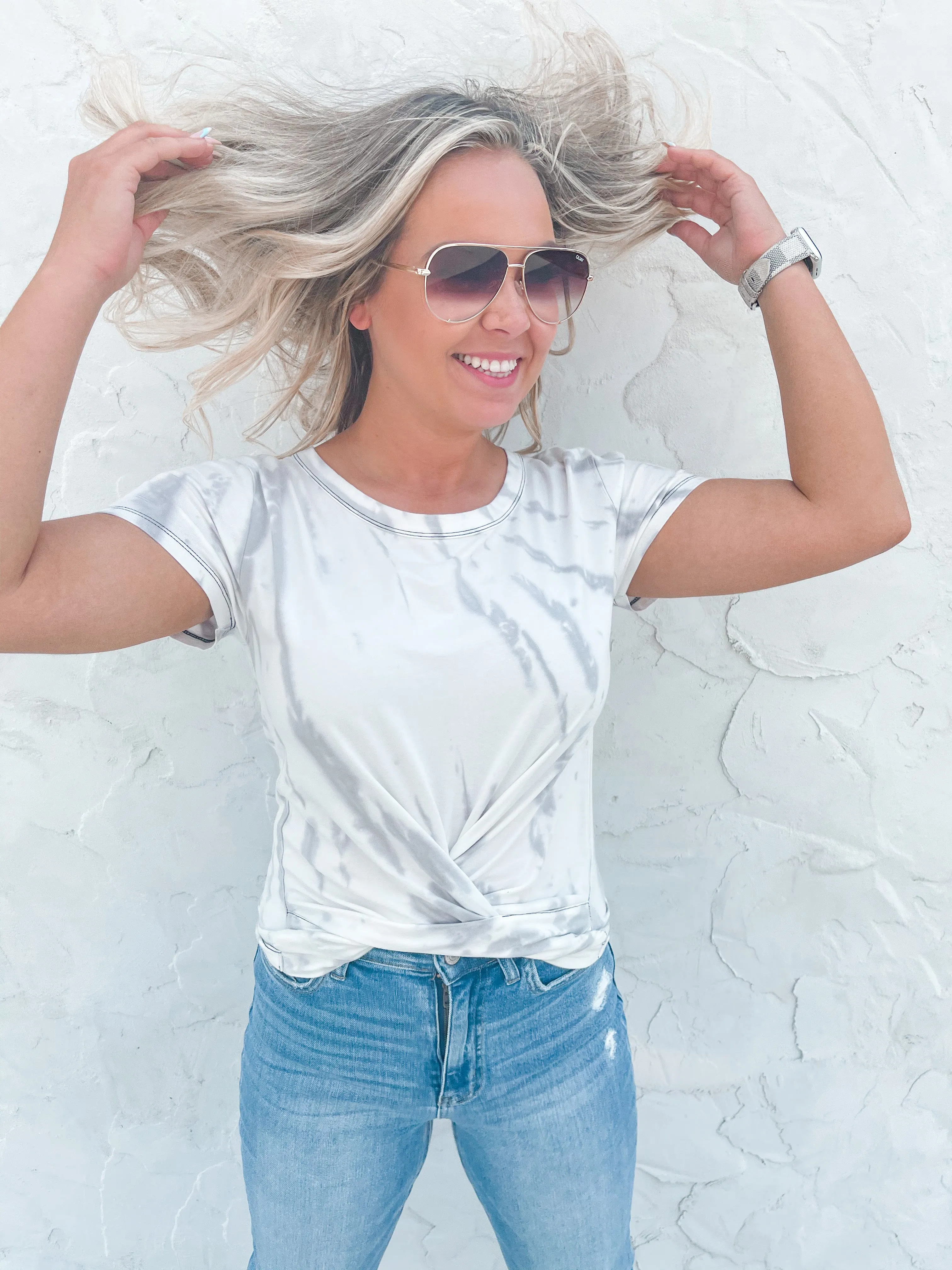Sandstone Twist Front Midi Top