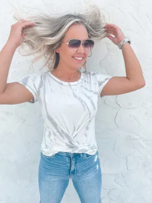Sandstone Twist Front Midi Top
